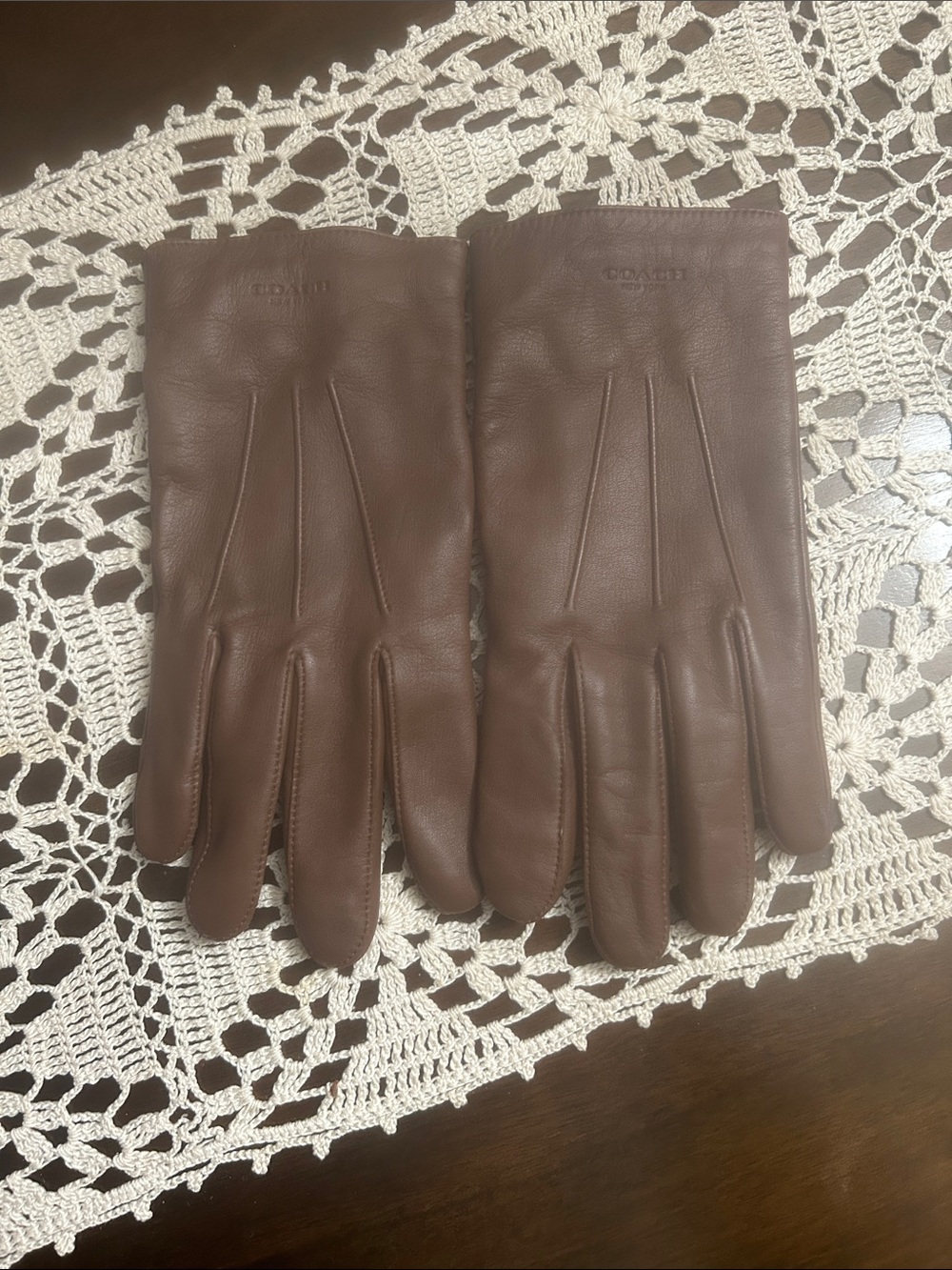 Coach Brown Leather Men's Dress Gloves